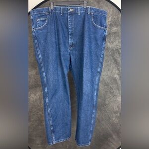 Wrangler Rugged Wear Dark Wash Denim Jeans 50x30 Relaxed Straight